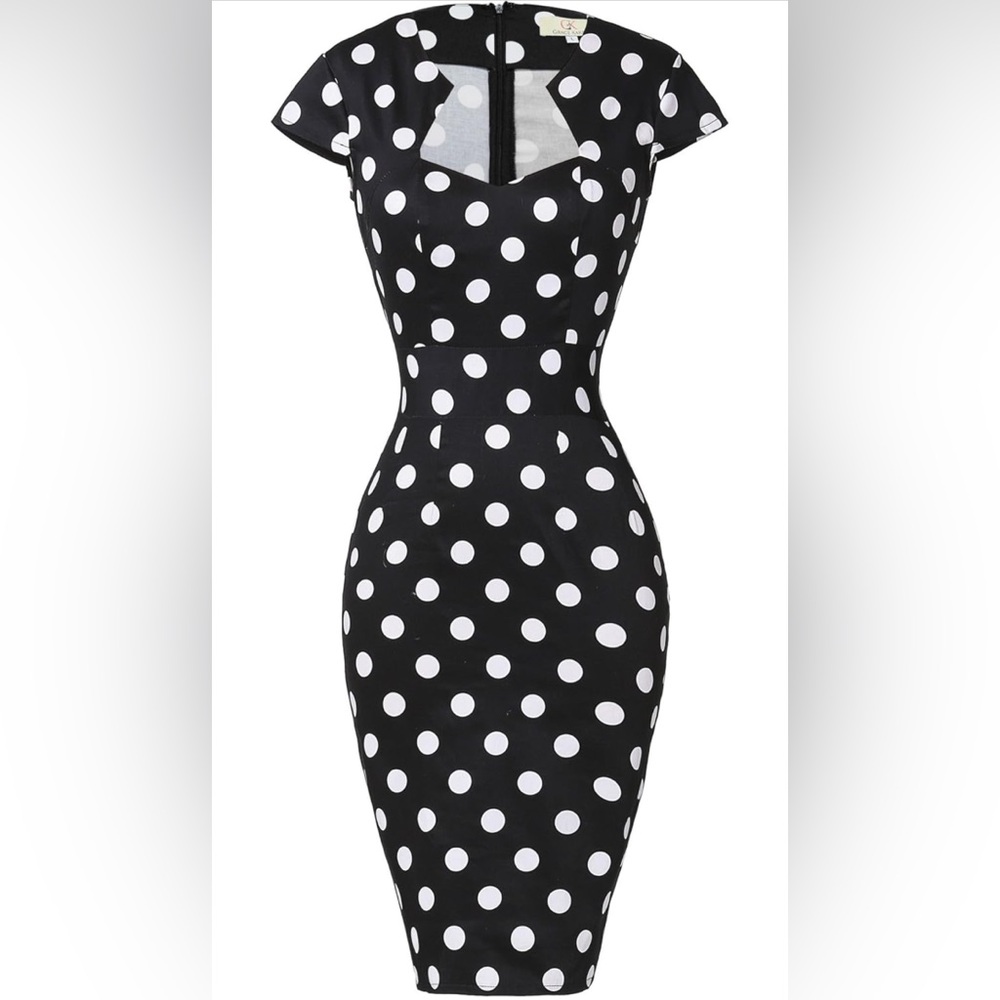 Grace Karin Black and White Polka Dot Strapless Dress